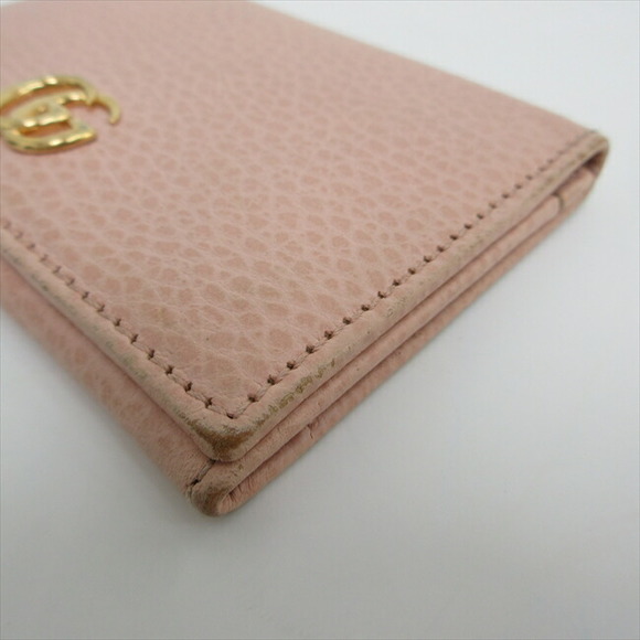 GUCCI Petit Marmont Card Case Holder Business Pink Leather - Picture 6 of 11